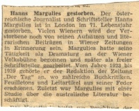Obituary of Hans Margulies