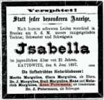 Todesanzeige in der 'Neue Freie Presse', 11.6.1897