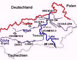 Map of Northern Bohemia