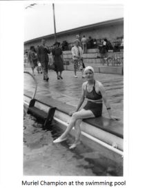 Muriel Champion at the swimming pool